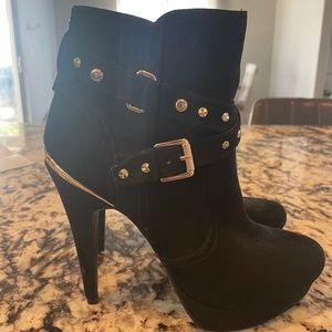 GBC Black and Gold Boots Heels